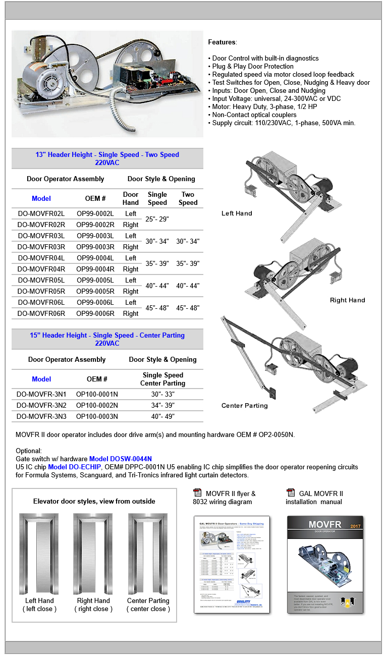 Gal Movfr II Door Operators